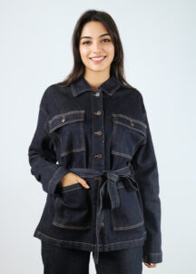Veste en Denim Ceinturée-311351-vog
